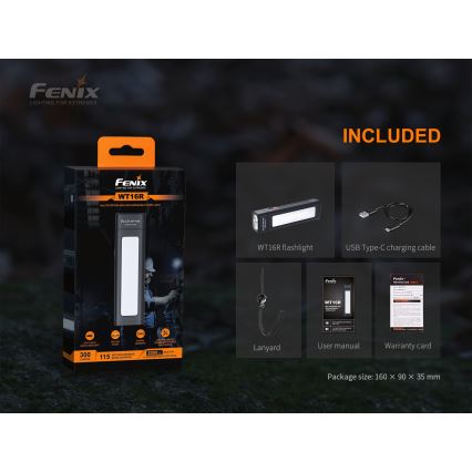 Fenix WT16R - Torcia LED ricaricabile 2xLED/USB IP66