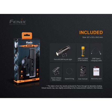 Fenix ​​​​BC26R - Luce LED ricaricabile per bicicletta LED/USB IP68 1600 lm 65 ore