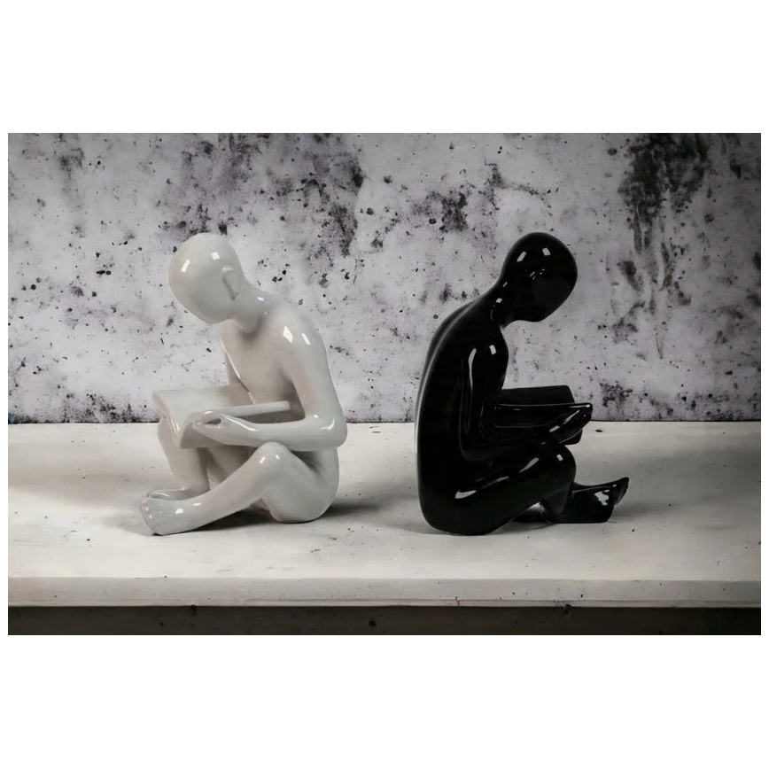 Fermalibri 17,5x13x14 cm nero/bianco