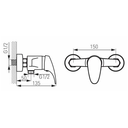 FERRO - Miscelatore doccia ONE cromo lucido