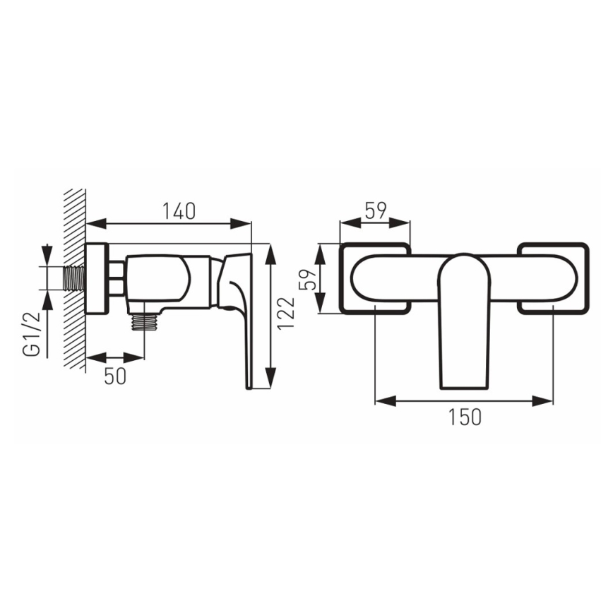 FERRO - Miscelatore per doccia ALGEO SQUARE, cromo lucido