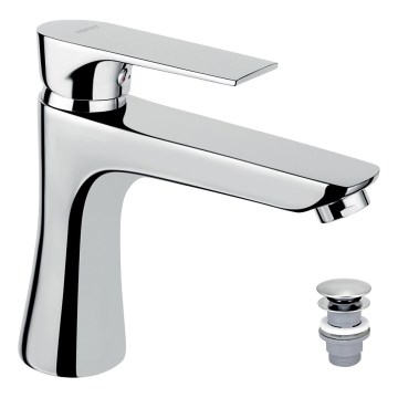 FERRO - Miscelatore per lavabo + piletta ALGEO SQUARE cromo lucido