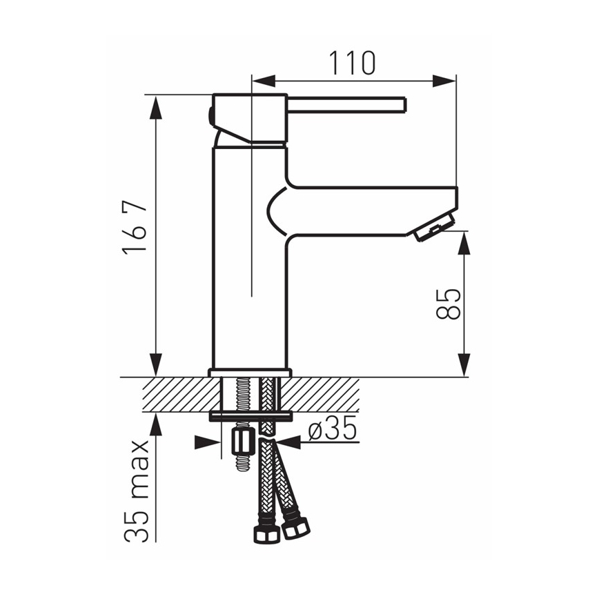 FERRO - Miscelatore per lavabo + piletta di scarico FIESTA cromo lucido