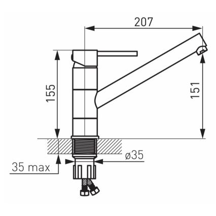 FERRO - Miscelatore per lavello FIESTA cromo lucido