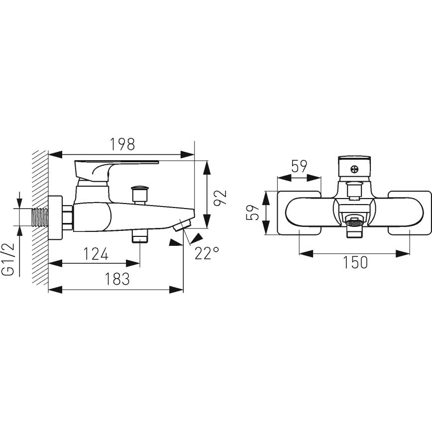 FERRO - Miscelatore per vasca ALGEO SQUARE cromo lucido