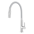 FERRO - Rubinetto per lavello con braccio flessible cromo lucido/grigio