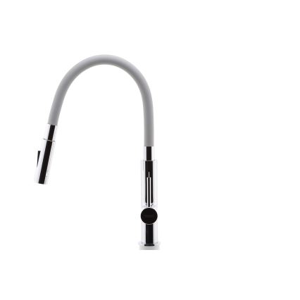 FERRO - Rubinetto per lavello con braccio flessible cromo lucido/grigio