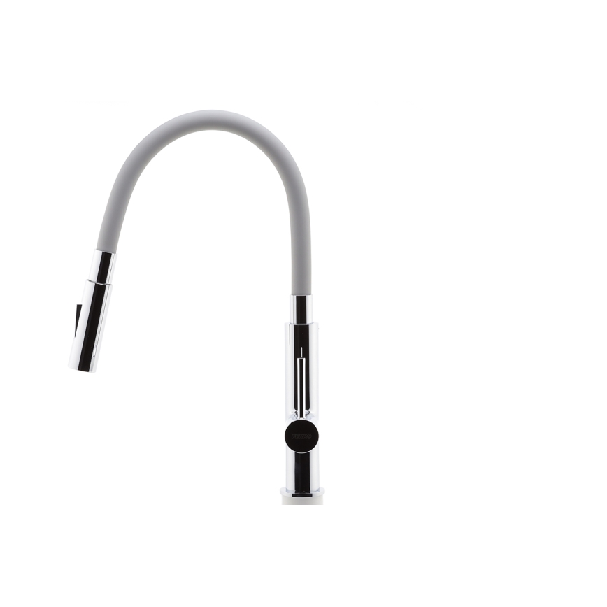 FERRO - Rubinetto per lavello con braccio flessible cromo lucido/grigio