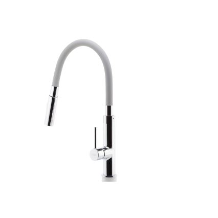 FERRO - Rubinetto per lavello con braccio flessible cromo lucido/grigio