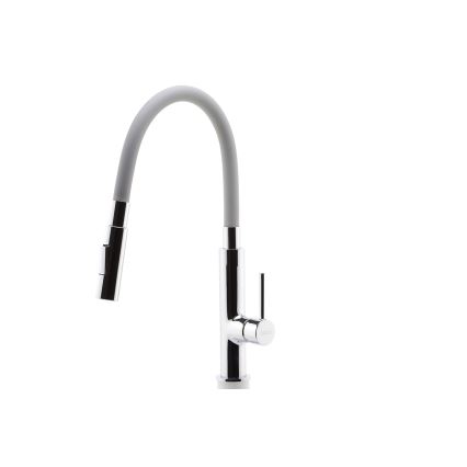 FERRO - Rubinetto per lavello con braccio flessible cromo lucido/grigio