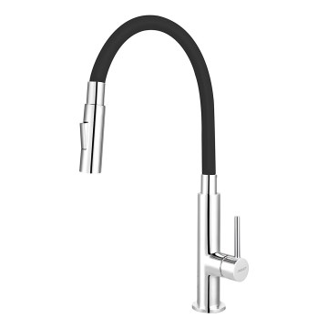 FERRO - Rubinetto per lavello con braccio flessible cromo lucido/nero