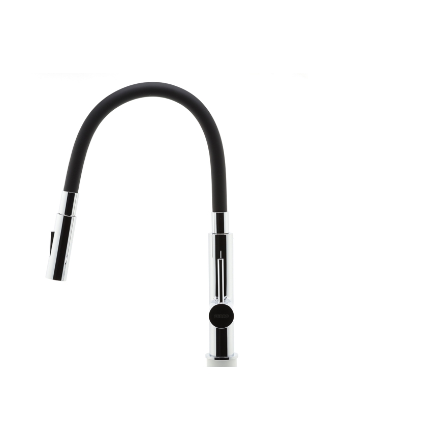 FERRO - Rubinetto per lavello con braccio flessible cromo lucido/nero