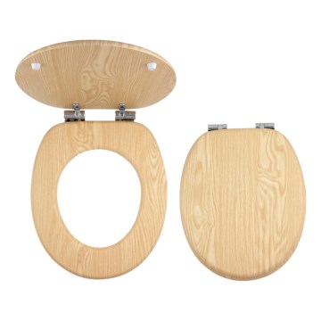 FERRO - Sedile WC con chiusura rallentata SoftClose in MDF, finitura frassino