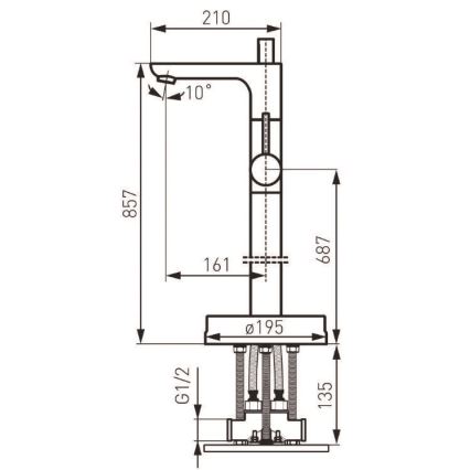 FERRO - Set vasca da terra con miscelatore FIESTA cromo lucido
