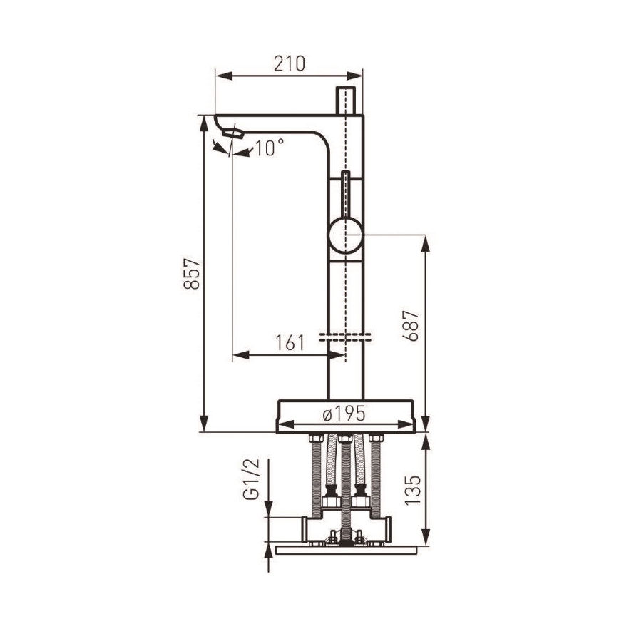FERRO - Set vasca da terra con miscelatore FIESTA cromo lucido