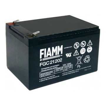 Fiamm FGC21202 - Batteria ciclica al piombo 12V/12Ah/faston 6,3mm