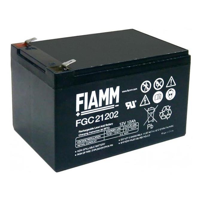 Fiamm FGC21202 - Batteria ciclica al piombo 12V/12Ah/faston 6,3mm