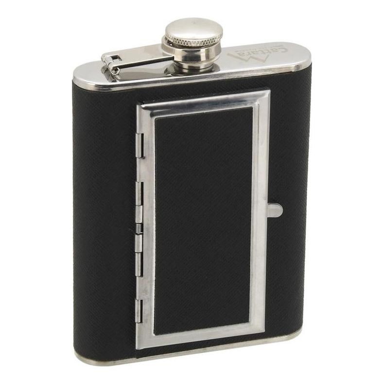 Fiaschetta con portasigari 175 ml nero