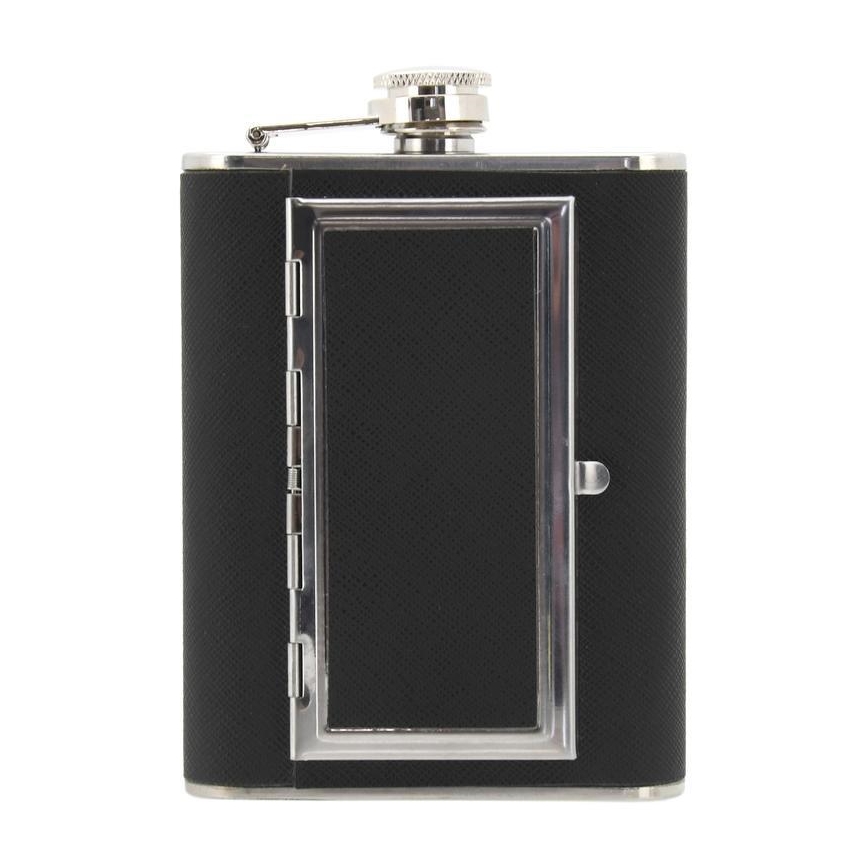 Fiaschetta con portasigari 175 ml nero