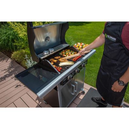 Fieldmann - Barbecue a gas 3 bruciatori cromo opaco