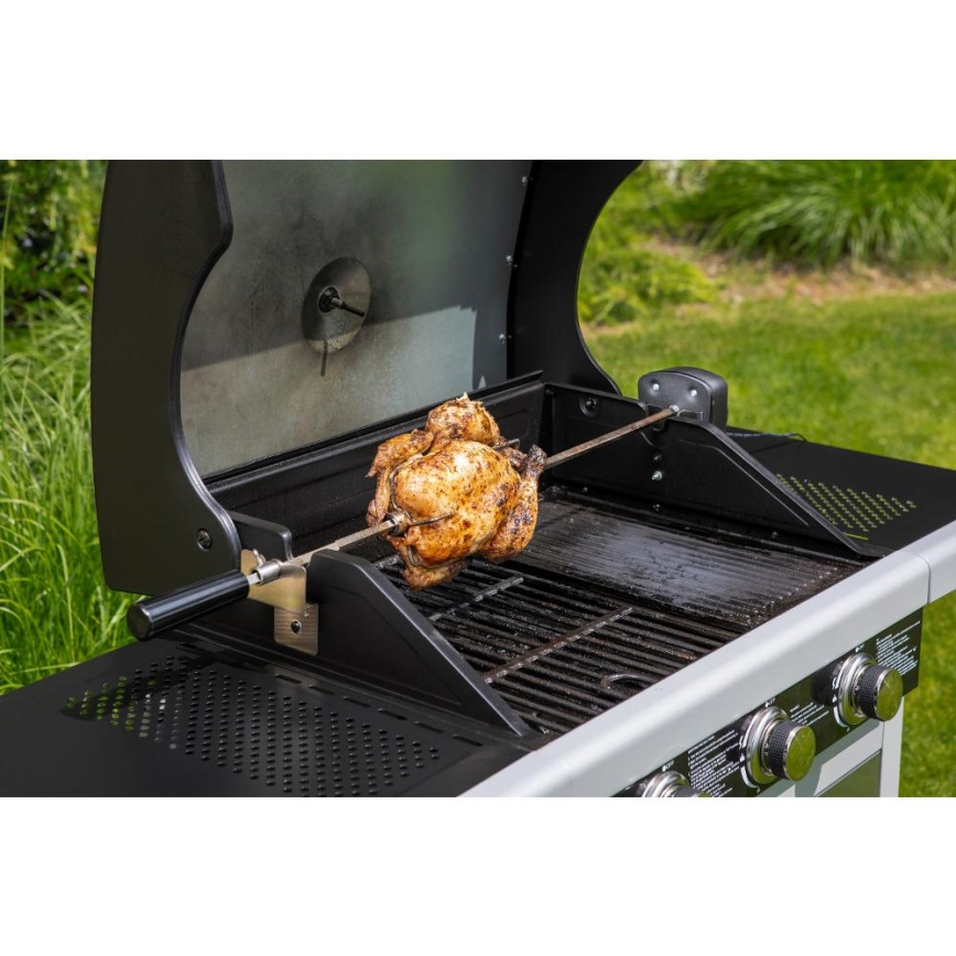 Fieldmann - Barbecue a gas 3 bruciatori cromo opaco