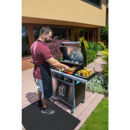 Fieldmann - Barbecue a gas 3 bruciatori cromo opaco