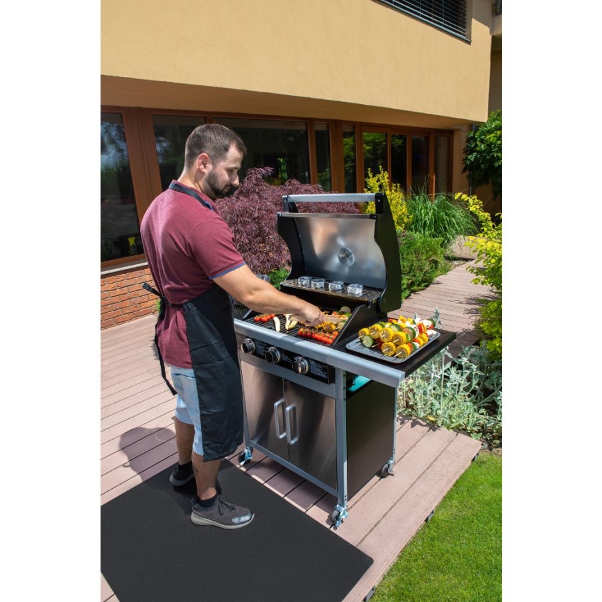 Fieldmann - Barbecue a gas 3 bruciatori cromo opaco