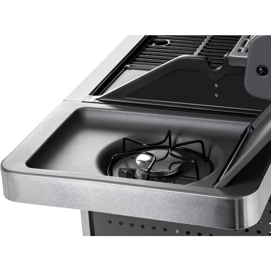 Fieldmann - Barbecue a gas con 5 bruciatori, finitura cromo opaco