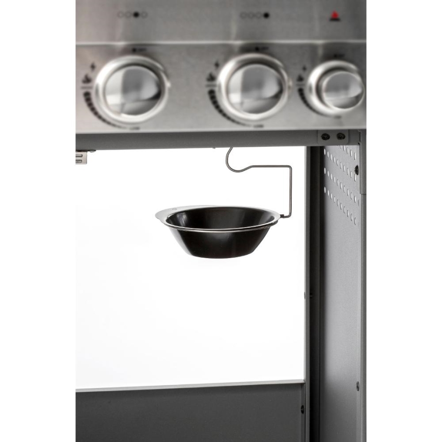 Fieldmann - Barbecue a gas con 5 bruciatori, finitura cromo opaco