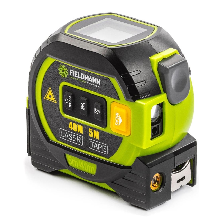 Fieldmann - Distanziometro laser con display a LED e misuratore a roulette 2xAA