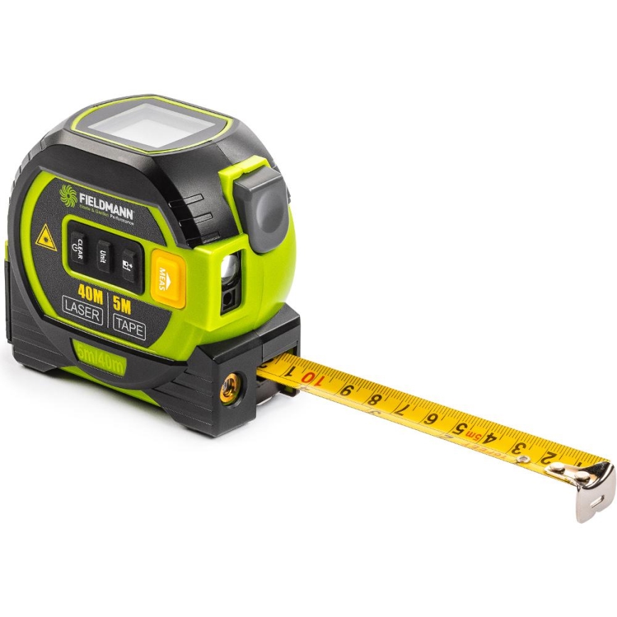 Fieldmann - Distanziometro laser con display a LED e misuratore a roulette 2xAA