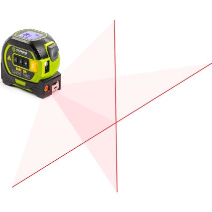 Fieldmann - Distanziometro laser con display a LED e misuratore a roulette 2xAA
