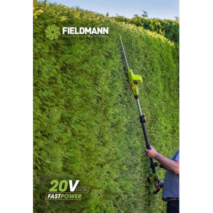 Fieldmann - Forbici per siepi telescopiche a batteria 20V