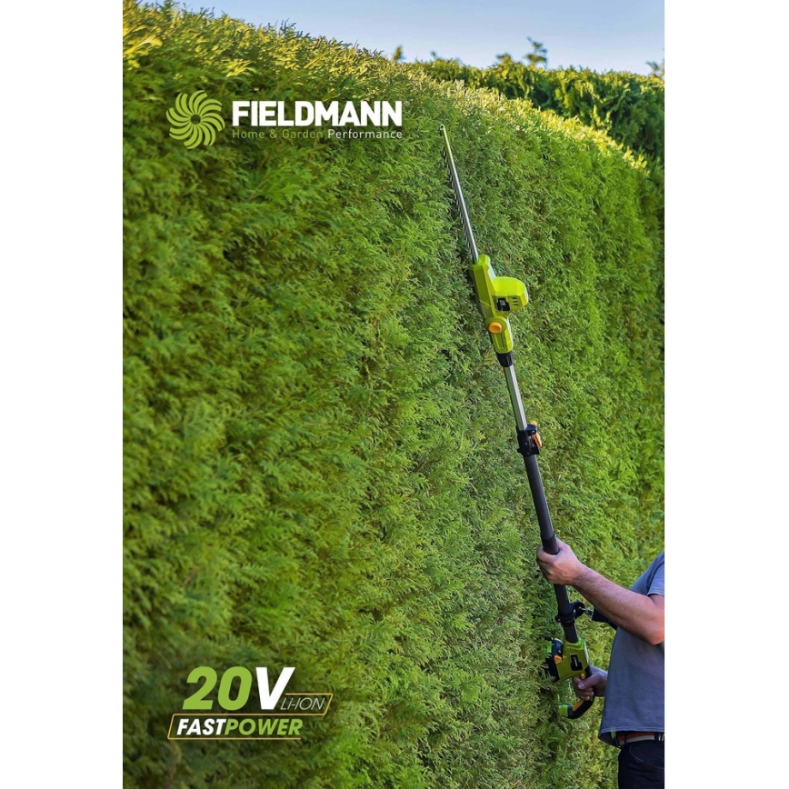 Fieldmann - Forbici per siepi telescopiche a batteria 20V