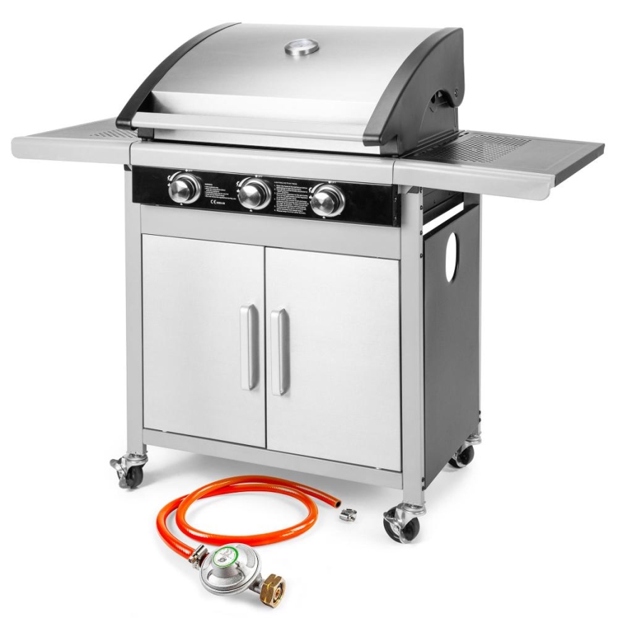 Fieldmann - Griglia a gas 3x bruciatore cromo opaco