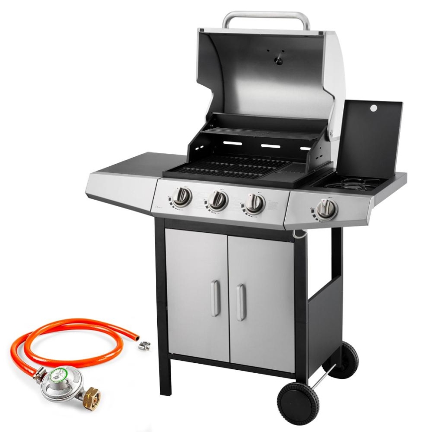 Fieldmann - Griglia a gas 4x bruciatore cromo opaco/nero