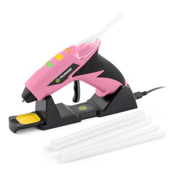 Fieldmann - Pistola per colla a caldo a batteria 4V 1500 mAh rosa