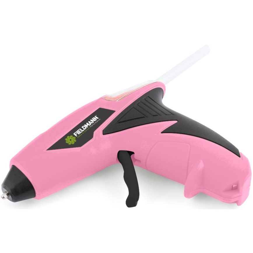 Fieldmann - Pistola per colla a caldo a batteria 4V 1500 mAh rosa