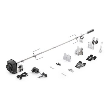 Fieldmann - Spiedo rotante con motore 230V in acciaio inox