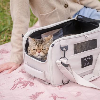 Fikago - Borsa da viaggio per cani e gatti TRUFFLE Grigio