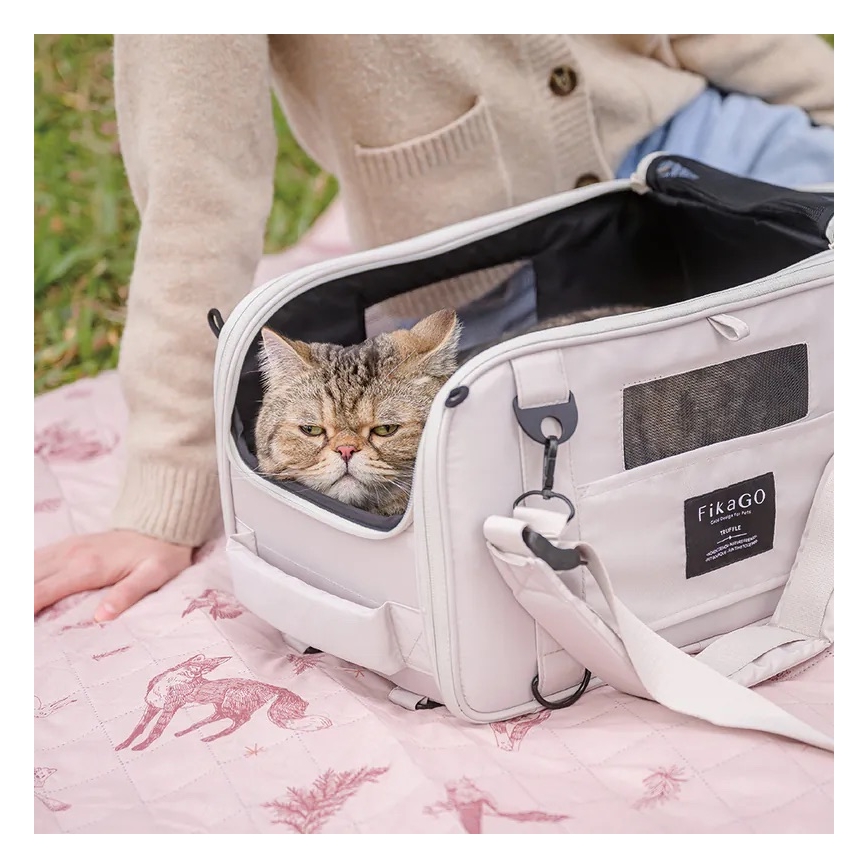 Fikago - Borsa da viaggio per cani e gatti TRUFFLE Grigio