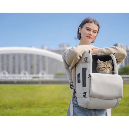 Fikago - Borsa da viaggio per cani e gatti TRUFFLE Grigio