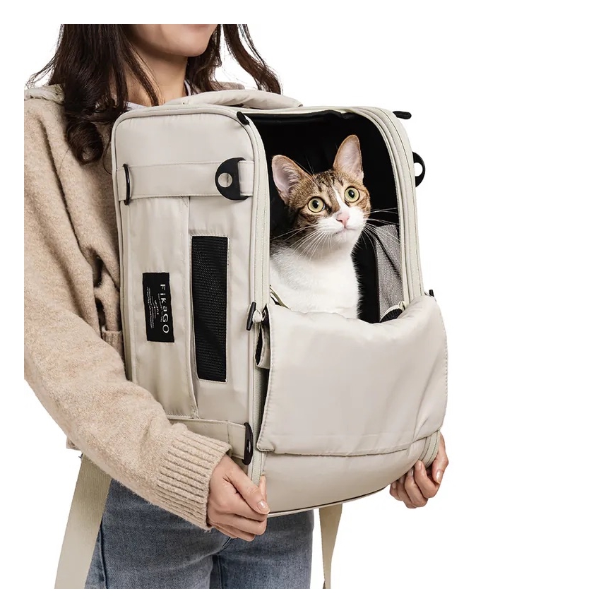 Fikago - Borsa da viaggio per cani e gatti TRUFFLE Grigio