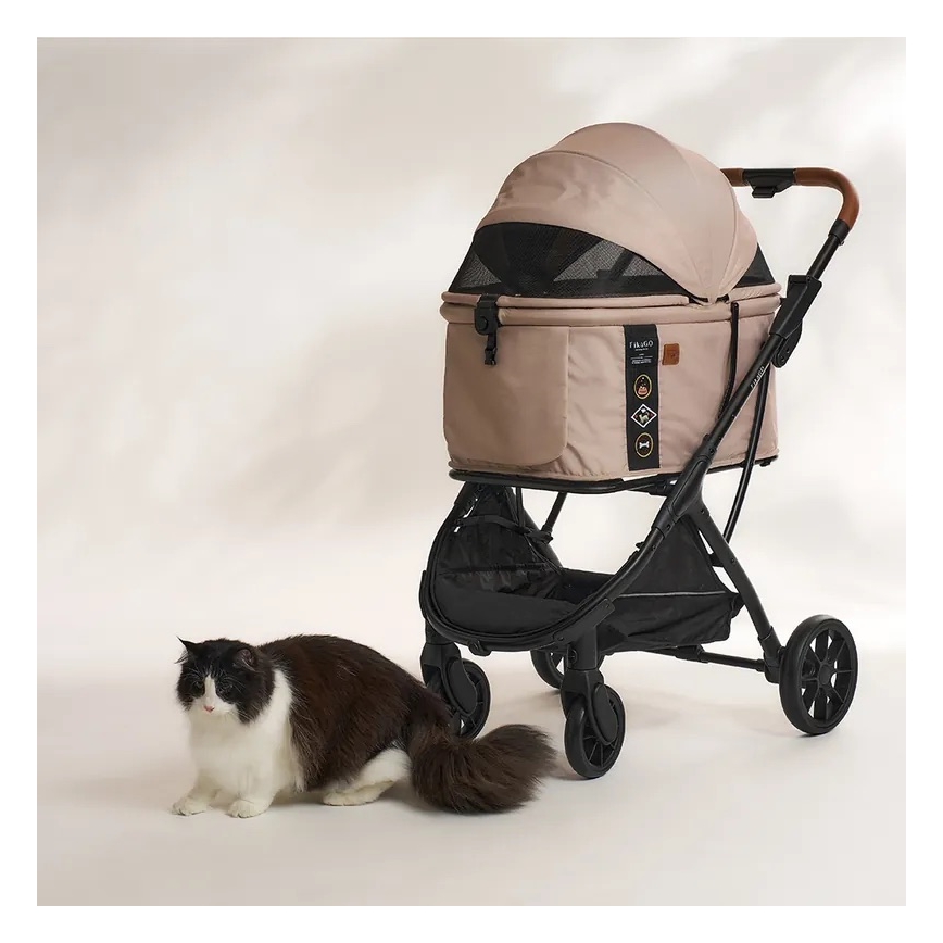 Fikago - Passeggino per cani e gatti AGILE HUGGY beige