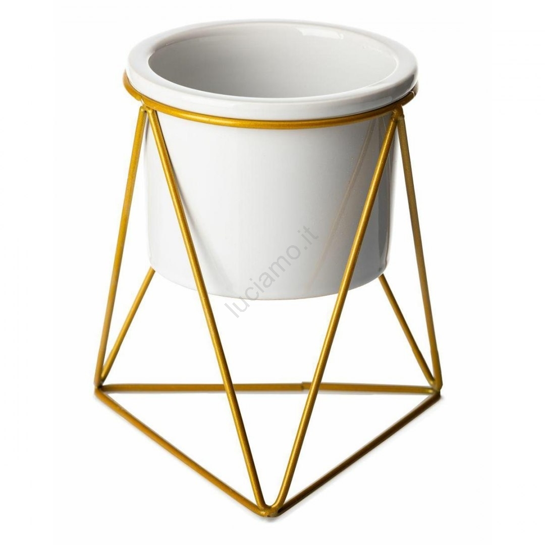 Fioriera in ceramica GENARO, maculato, beige, 17,8 cm, 21,5 cm