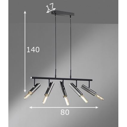 Fischer & Honsel 60369 - Lampadario su corda DEAN 5xE27/25W/230V