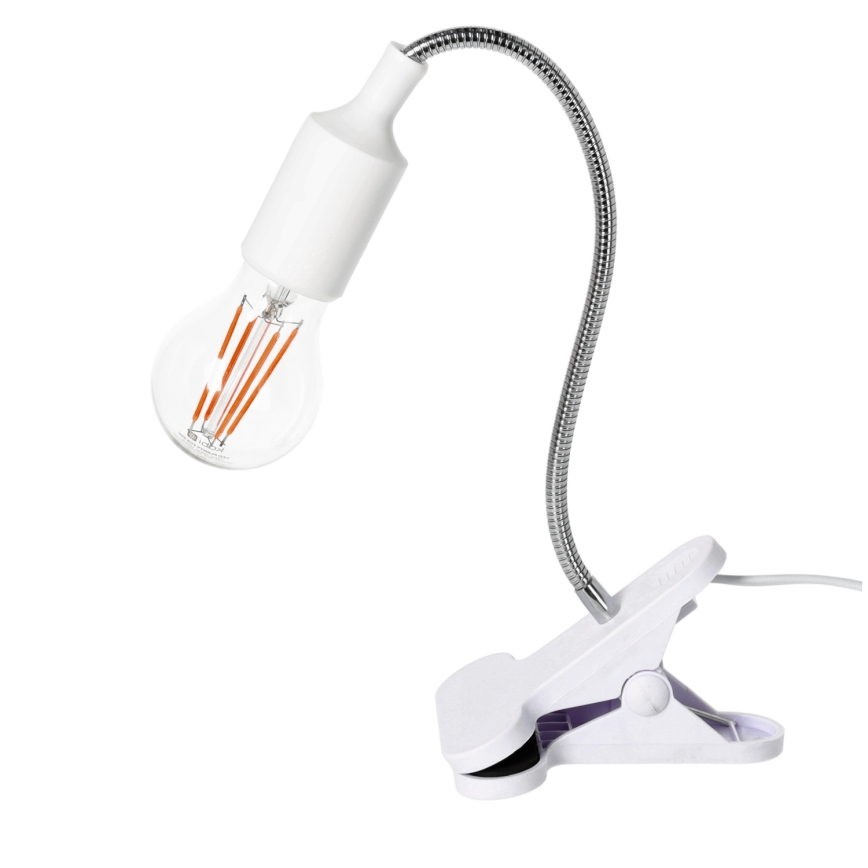 Flessibile lampada da tavolo con clip CLIP 1xE27/30W/230V bianco