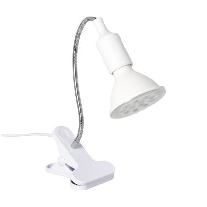 Flessibile lampada da tavolo con clip CLIP 1xE27/30W/230V bianco