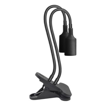 Flessibile lampada da tavolo con clip per la coltivazione di piante PLANTY 2xE27/30W/230V nero