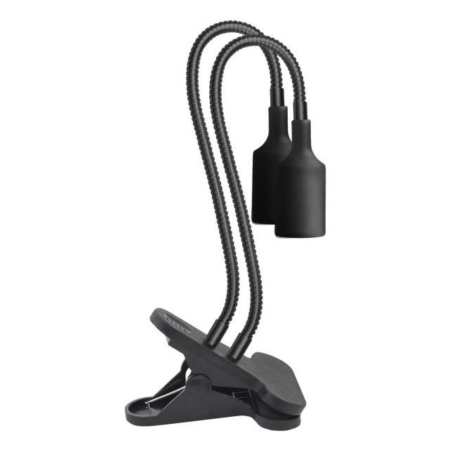 Flessibile lampada da tavolo con clip per la coltivazione di piante PLANTY 2xE27/30W/230V nero